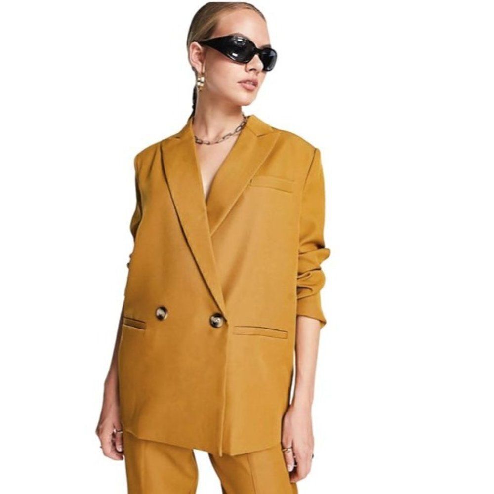 4th & Reckless Tailored Blazer In Mustard Gold
